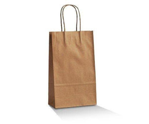 EcoKraft Small Brown Paper Bag with Handle - 265x160x80 mm - Packware