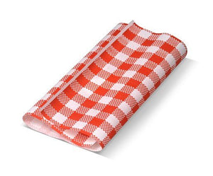 Greaseproof Paper Gingham Red 190 x 300mm - 200 Sheets/Ream | Packware - Packware