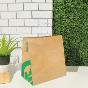 Jumbo Twist Handle Kraft Paper Bags - Strong and Sustainable 355x370x220mm - Packware