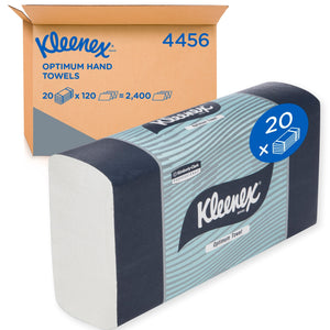 KLEENEX® Optimum Hand Towels (4456), Folded Paper Hand Towels, 20 Packs / Case, 120 Paper Towels / Pack (2,400 Towels) - Packware