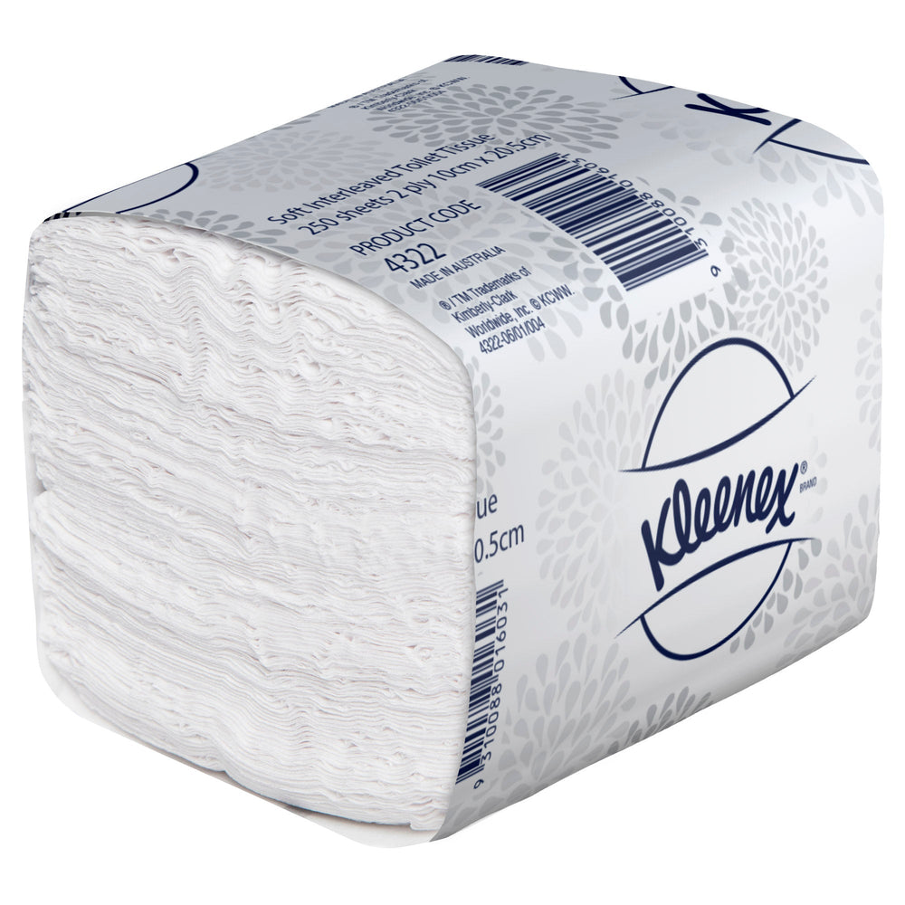 KLEENEX® Soft Interleaved Toilet Tissue (4322), 2 ply Toilet Paper, 36 ...