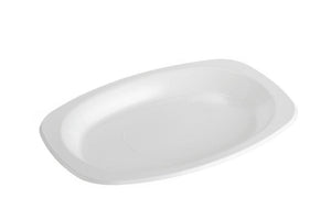 Large Oval Plates Heavy Duty White 210x300mm - Packware