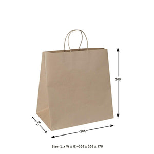 Large Paper Twist Handle Bag - 305x305x175 (Uber Eats Size) | Qty 250 - Packware