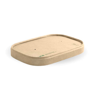 Natural Rectangle PLA Lined Paper Container Lid - Packware