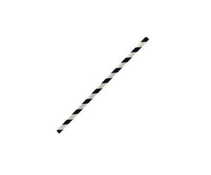 Paper Straw Cocktail - Black Strip 2500pc/ctn - Packware