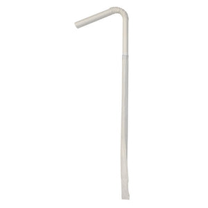 Paper Straw Flexi - Plain White - Individual wrapped 2500pc - Packware