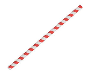 Paper Straw Jumbo - Red Stripe 2500pc/ctn - Packware