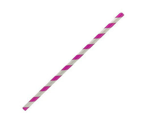 paper straw regular - pink stripe 2500pc/ctn - Packware