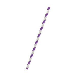 paper straw regular - purple stripe 2500pc/ctn - Packware