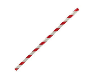 paper straw regular - red stripe 2500pc/ctn - Packware