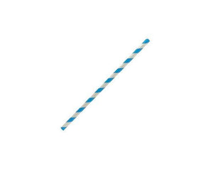 Paper Straws Cocktail - Blue Stripe 2500pc/ctn - Packware