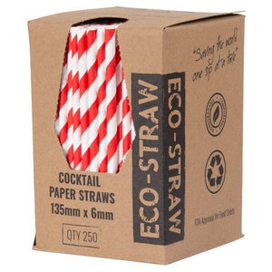 Paper Straws Cocktail Red and White - Packware