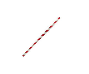 Paper Straws - Red Stripe | 2500pc/ctn | Eco - Friendly Cocktail Straws - Packware