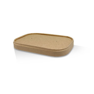 PLA Coated Kraft Rectangular Container Lid - Fit 500 - 1000ml - Packware