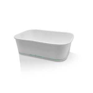 PLA Coated White  Rectangular Container 650ml 300pc/ctn - Packware