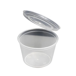 Plastic Sauce Containers With Hinged Lid Natural 100ml - Packware