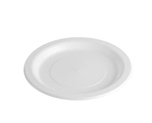 Premium White Dinner Plates - Heavy Duty Reusable Plastic - 9"/230mm - Carton of 500 (50 Plates per Pack) - Packware