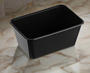 Rectangle Plastic Storage Containers Black 1000ml GENFAC - Packware