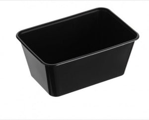 Rectangle Plastic Storage Containers Black 1000ml GENFAC - Packware