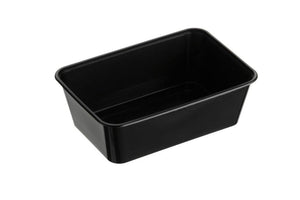 Rectangle Plastic Storage Containers Black 750ml GENFAC - Packware