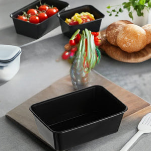 Rectangle Plastic Storage Containers Black 750ml GENFAC - Packware