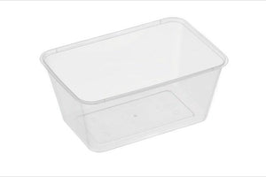 Rectangle Plastic Storage Containers Natural 1000ml GENFAC - Packware