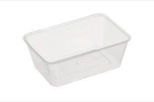 Rectangle Plastic Storage Containers Natural 900ml GENFAC - Packware