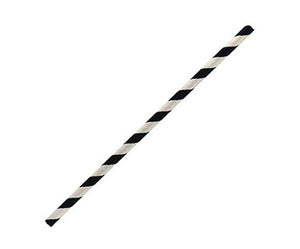 Regular Black Stripe Paper Straws (2500pc/ctn) - Packware