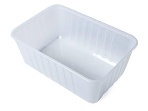 Ribbed Rectangle Plastic Containers Natural 1000ml - GENFAC | BPA - Free - QTY 500 - Packware