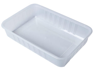 Ribbed Rectangle Plastic Containers Natural 500ml GENFAC - Packware