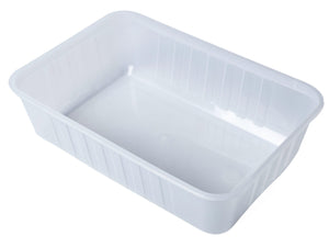 Ribbed Rectangle Plastic Containers Natural 750ml GENFAC - Packware