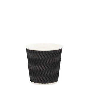 Ripple Wall Coffee Cups Black - 4oz/118ml box 500 - Packware