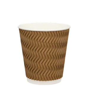 Ripple Wall Coffee Cups - Brown - 12oz/355ml - Packware