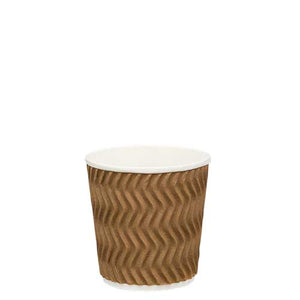 Ripple Wall Coffee Cups Brown - 4oz/118ml box of 500 - Packware