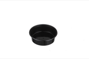 Round Plastic Takeaway Containers BLACK 220ml - 1000 PCS GENFAC - Packware