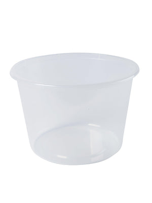 Round Plastic Takeaway Containers Natural 600ml GENFAC - Packware