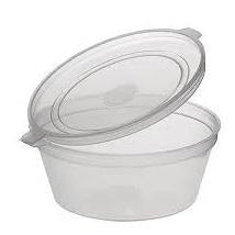 Sauce Plastic Containers with Hinged Lid Natural - 50ml Carton of 1000 - Packware