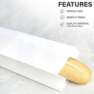 Single White Bread Stick Bags - Pack of 500 - Packware