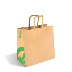 Small Die Cut Handle (270x280x145mm) Kraft Paper Bags - Packware