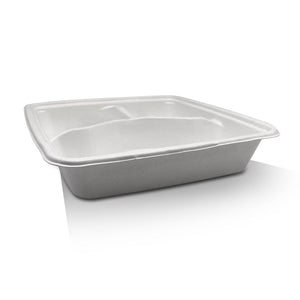 Square Takeaway Tray 9" 3 Compartment 200pc/ctn - Packware