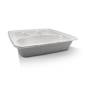 Square Takeaway Tray 9" 4 Compartment 200pc/ctn - Packware