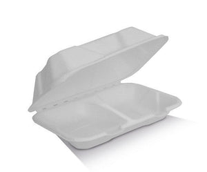 Sugarcane Clamshell/2 Compartments 250pc/ctn - Packware