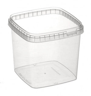 Tamper Evident Plastic Containers Square 1200ml GENFAC - Packware