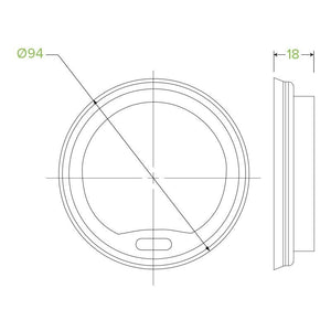 To fit 8oz(90mm) 12oz 16oz PLA - Packware