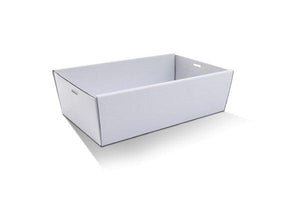 White Catering Tray - Medium 380X275X80 mm WITH Clear Lids included - Packware