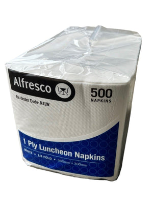 White Lunch Napkins | 1 - Ply, 1/4 Fold | 3000 Napkins per Box - Packware